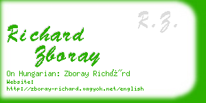 richard zboray business card